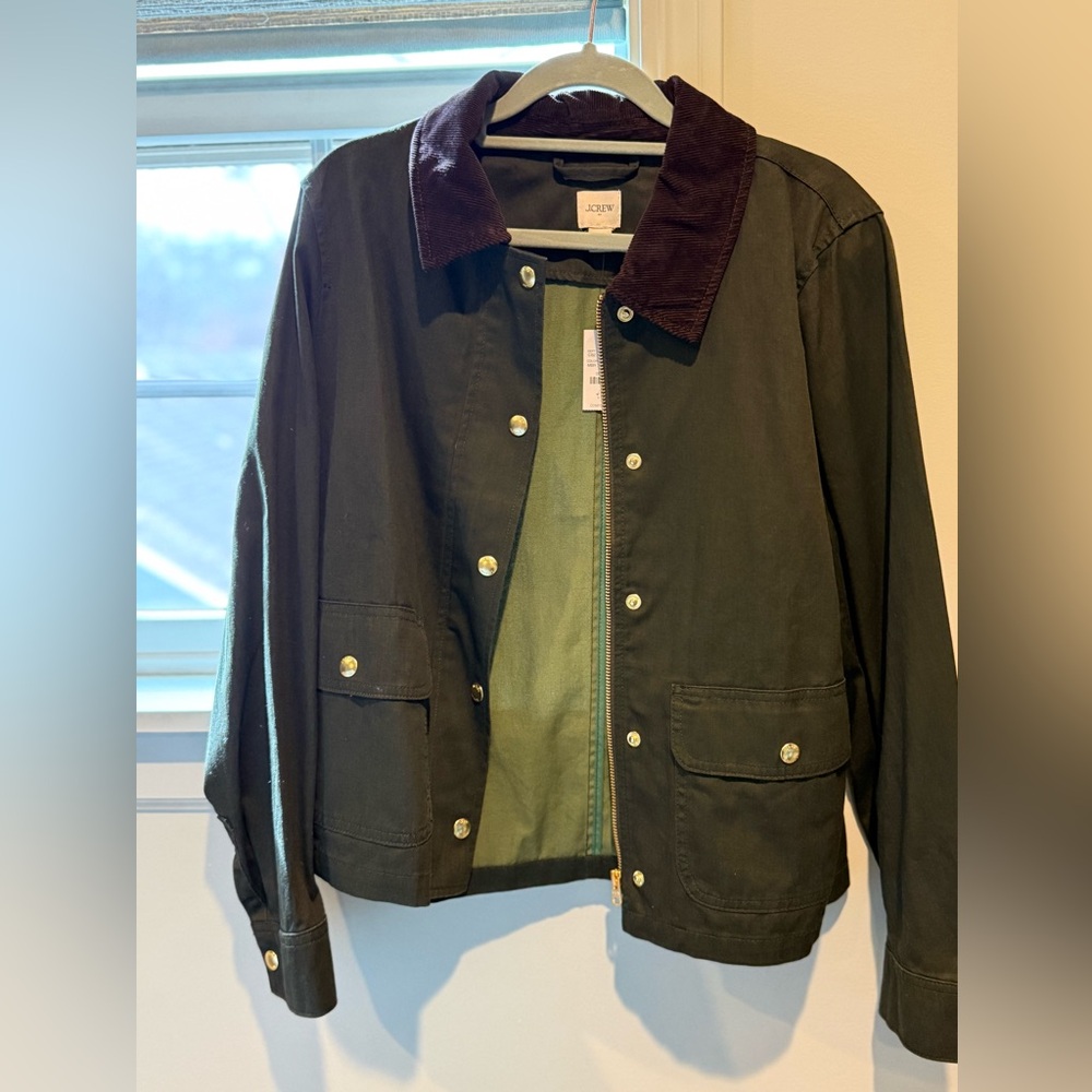 NWT  j crew factory cropped barn jacket . Size small